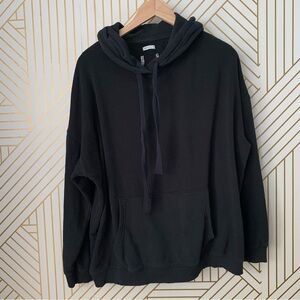 Aerie Cotton blend drawstring classic Hoodie kangaroo front pocket black M / L